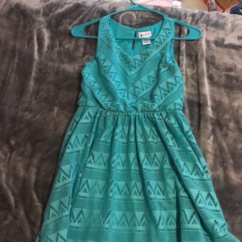Gorgeous kids short teal dress!!!!!